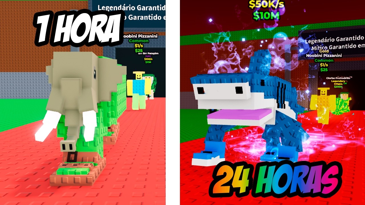 PASSEI 24 HORAS FARMANDO DO 0 EM UM SERVIDOR PRIVADO NO ROUBE UM BRAINROT!