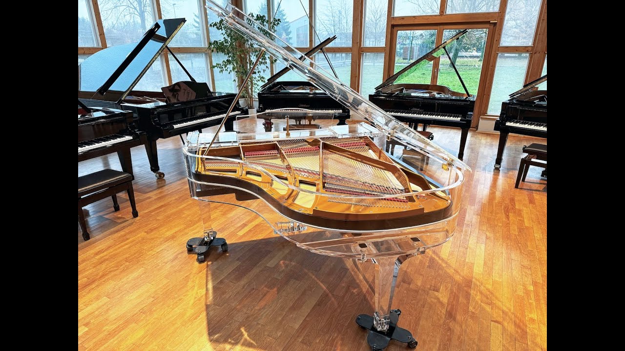 Transparent Acrylic Grand Piano | Lucid iDyllic 175cm with Wireless QRS PNOmation 4