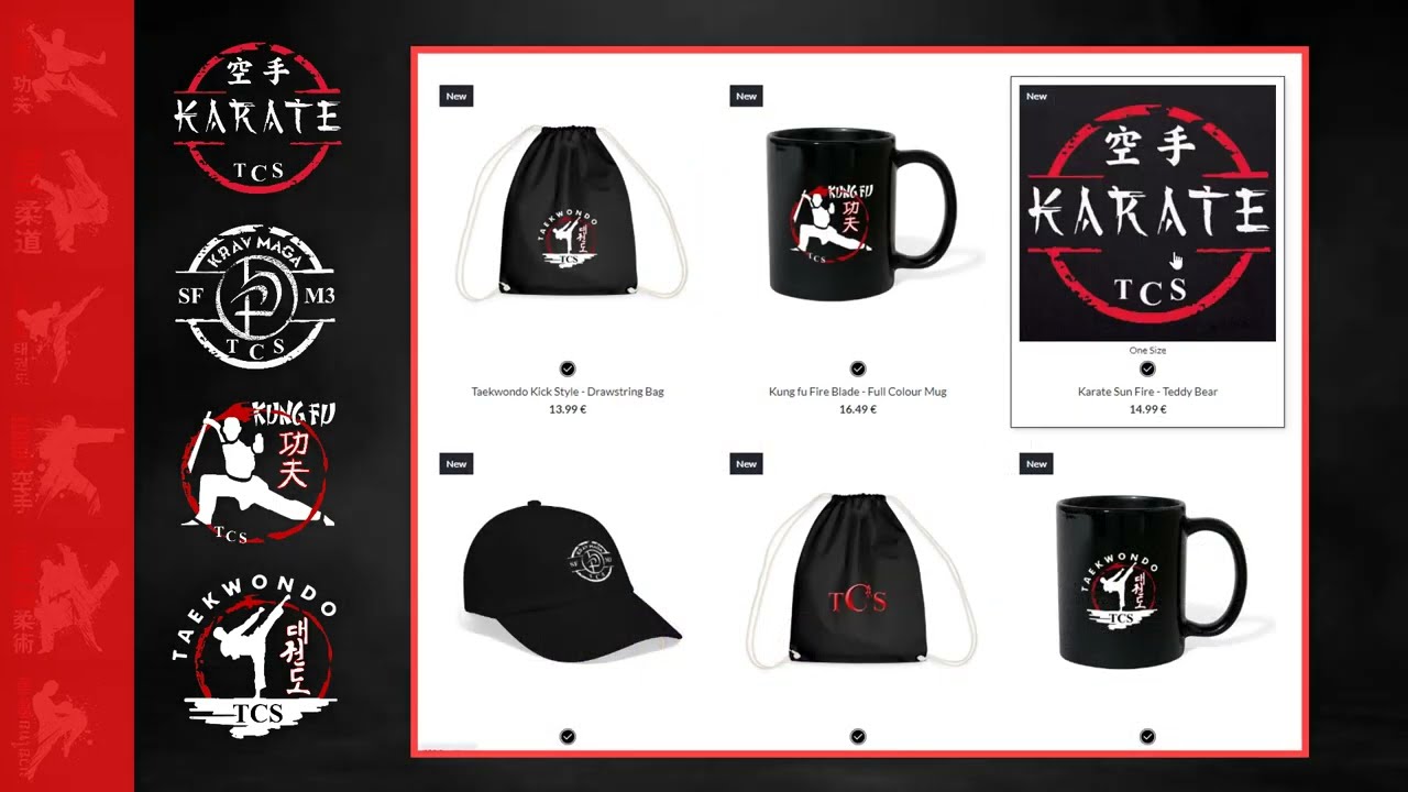 TCS Clothing Range Limited Edition with Karate - Taekwondo - Kung Fu - Krav Maga