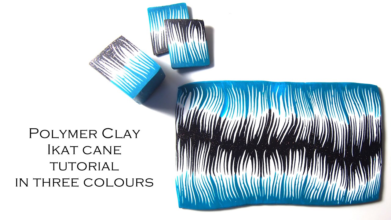 Polymer Clay Ikat (Zig zag) Cane in 3 Colours Tutorial - Turn Cane into Slab / Sheet Tutorial