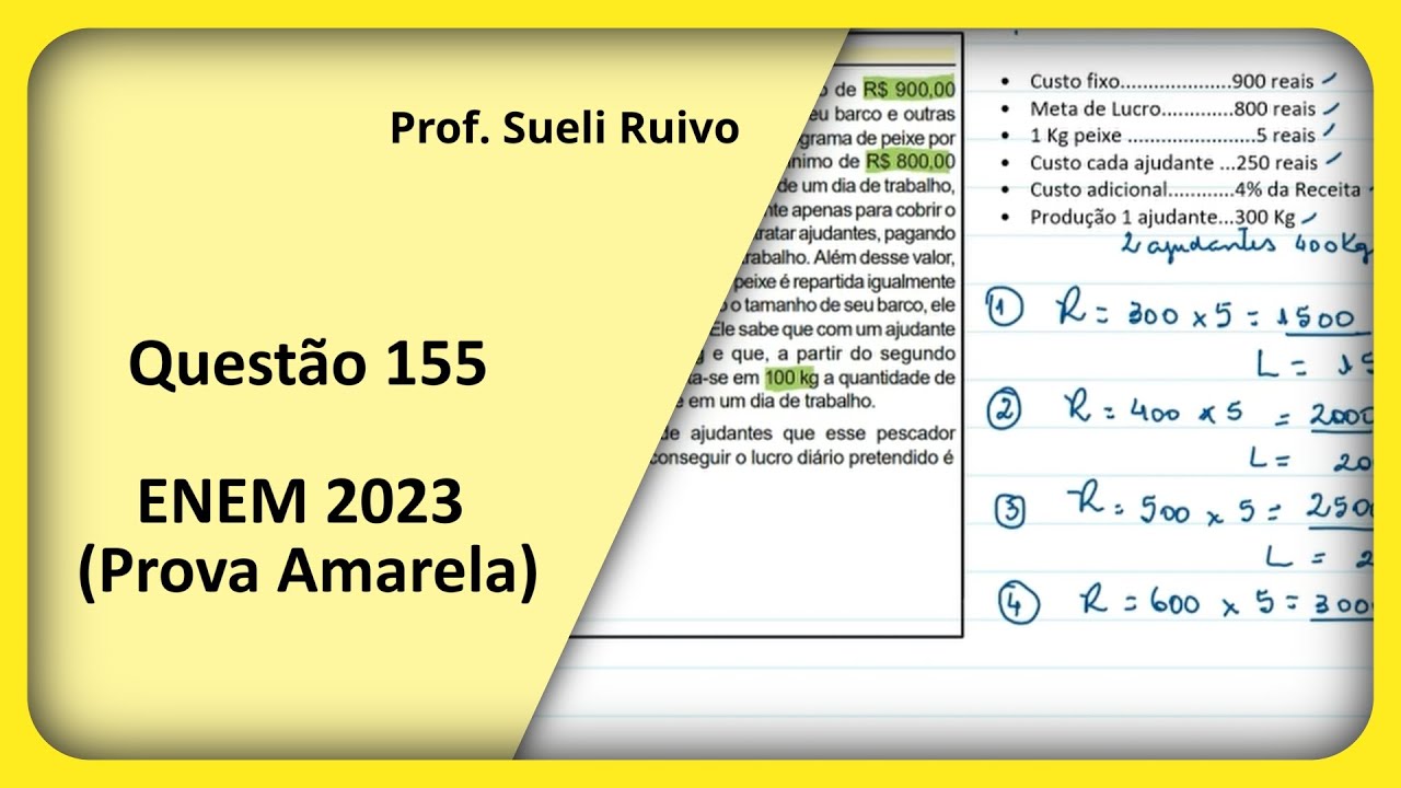 Questão 155 - ENEM 2023 (Prova Amarela)