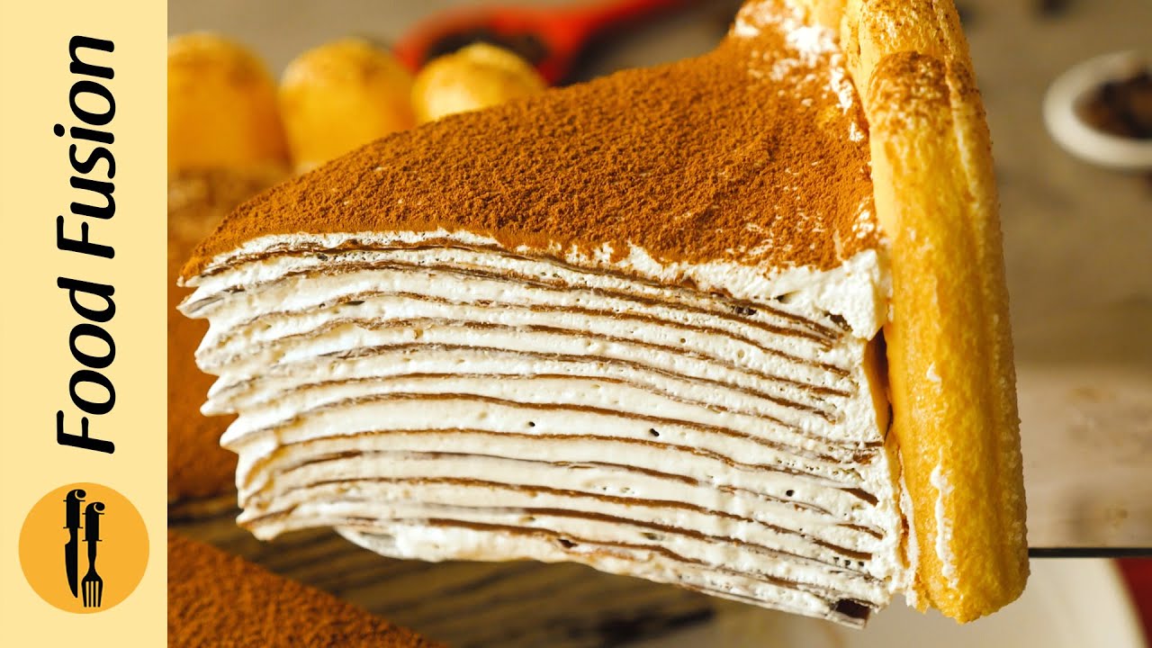 No Bake Tiramisu Crepe Cake Recipe By Food Fusion
