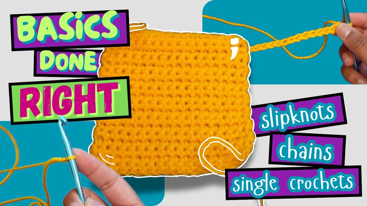 how to single crochet for absolute beginners (slipknot & chain included) | Crochet 101
