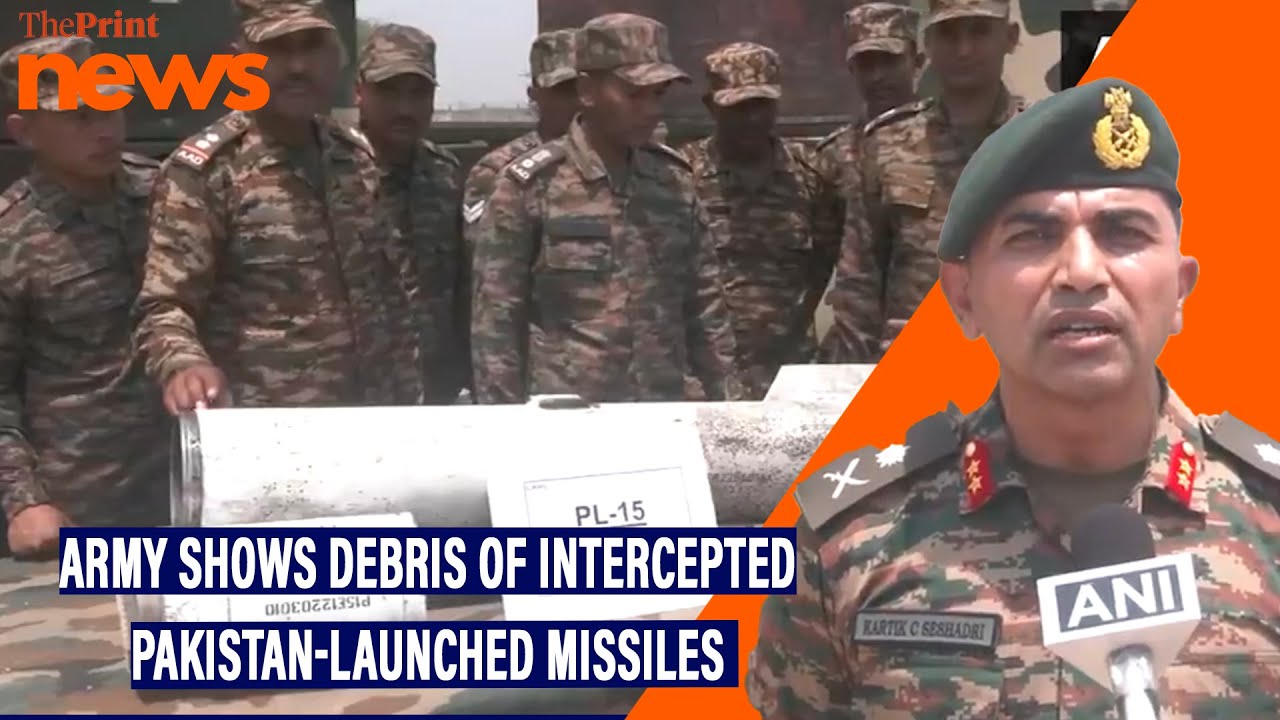Indian Army shows debris of Pakistan-launched missiles that were taken down by Air Defence systems
