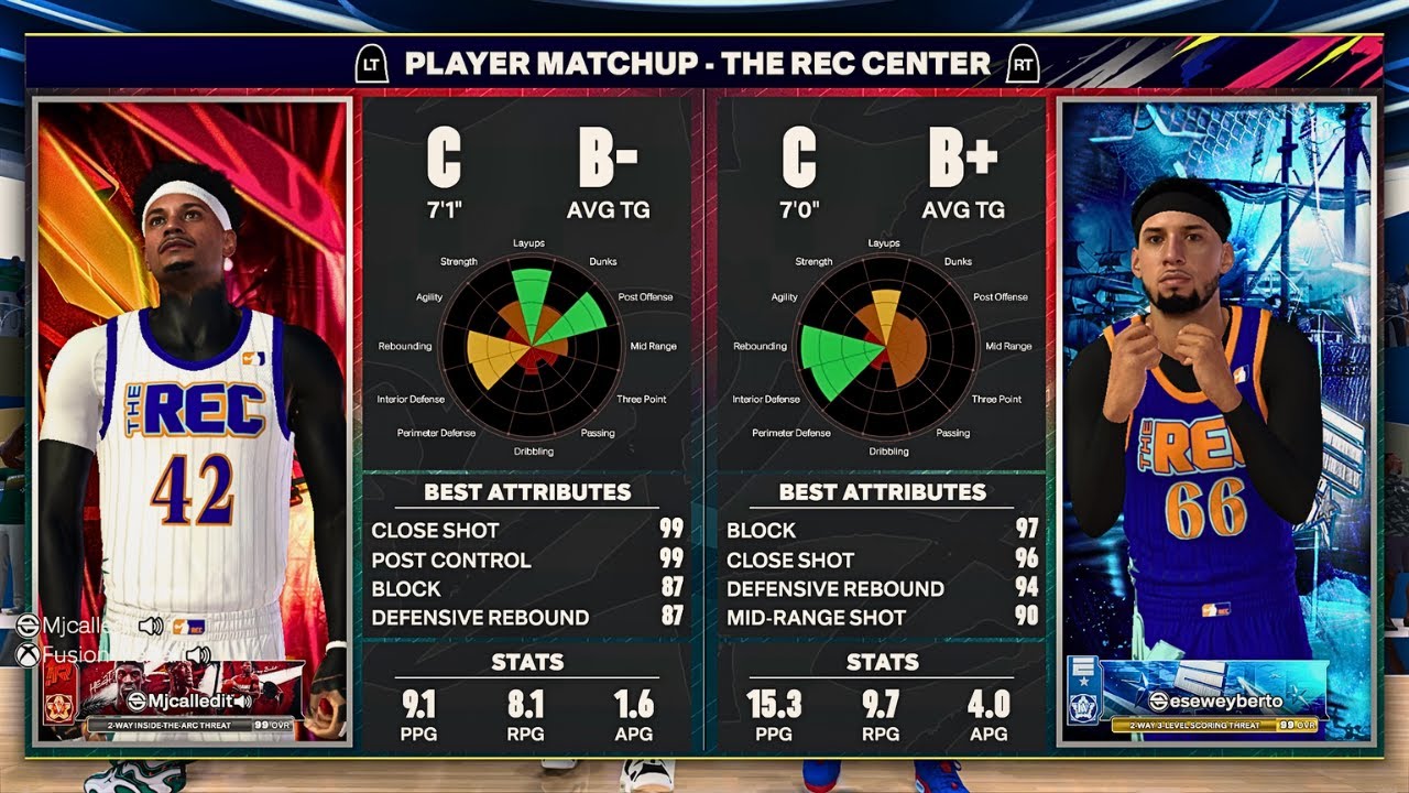 PLAYING WITH A 99 CLOSE SHOT 99 STRENGTH CENTER in RANDOM REC NBA 2K25!