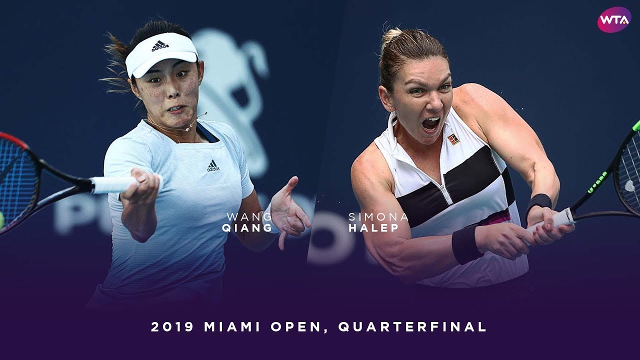 Wang Qiang vs. Simona Halep | 2019 Miami Open Quarterfinal | WTA Highlights