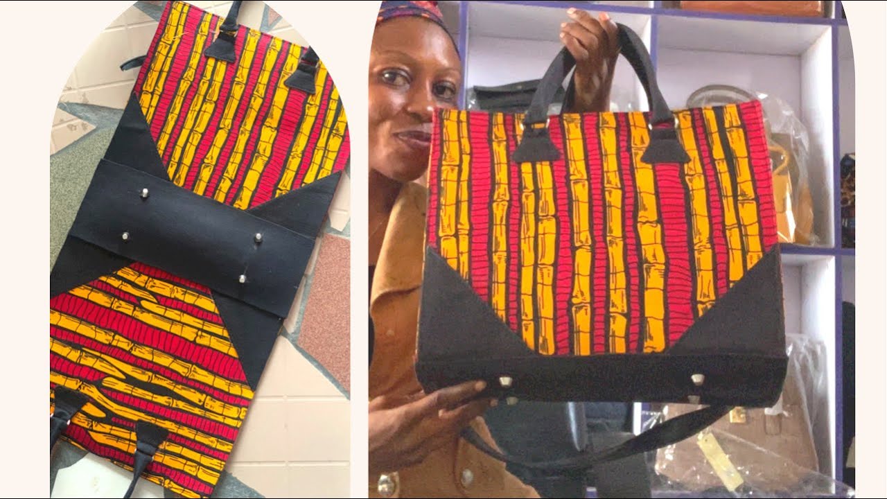 Make A Trending Afrocentric Ankara Tote Bag | Using A Manual Machine #ankarabag #totebag #fabricbags
