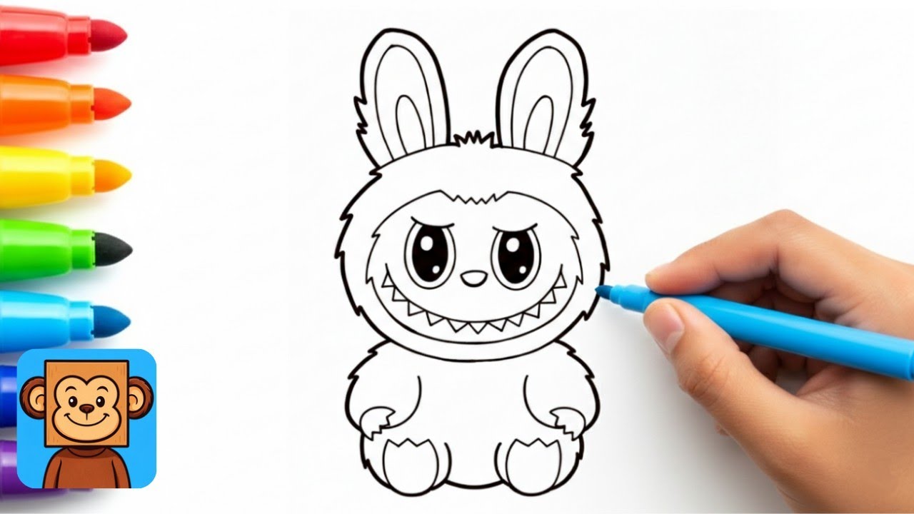 How To Draw Labubu Step By Step | Easy Cute Labubu Drawing for Kids