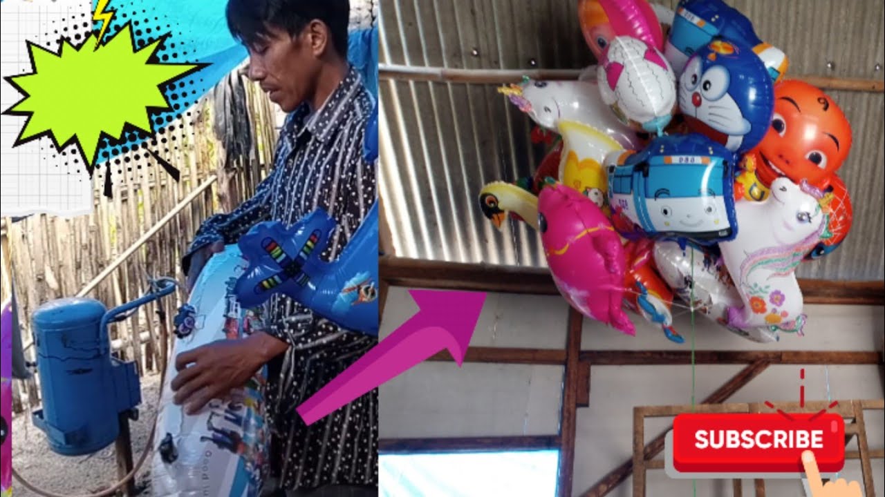 cara isi gas balon Terbang, yuk main ke tempat mamang balon