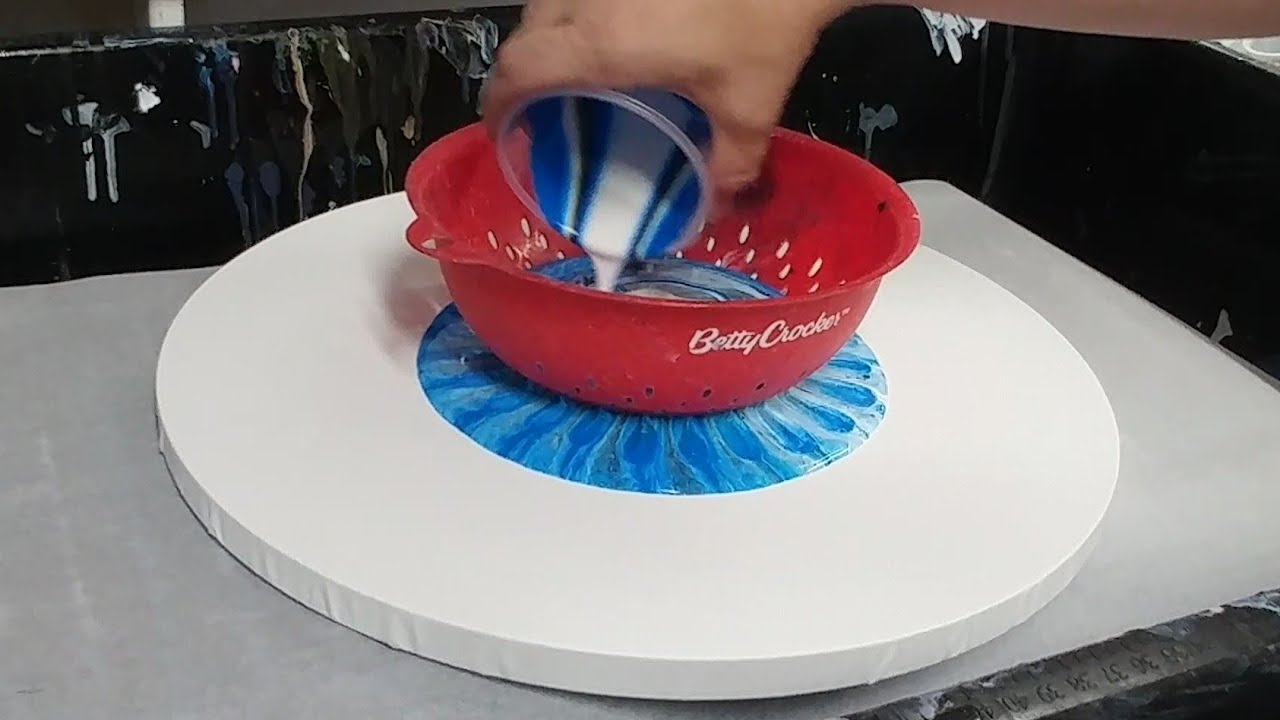 Acrylic Pour Through a Colander