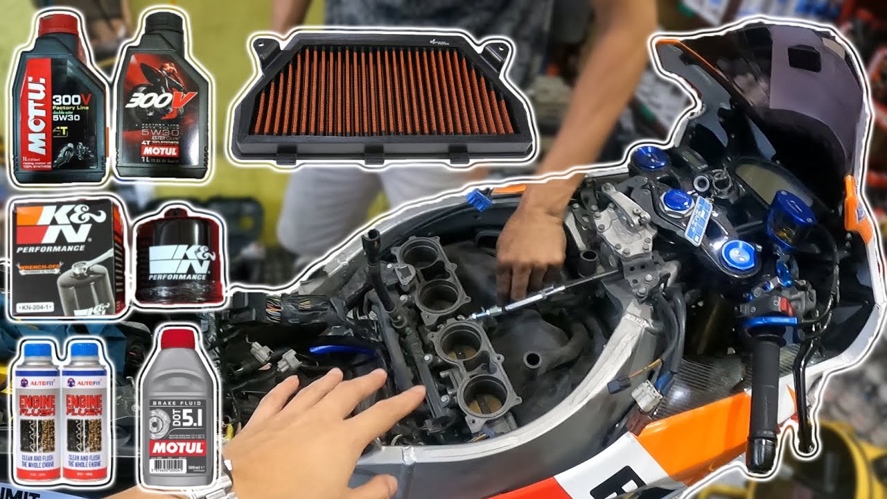 Mahal?! Biaya Service Moge - Ganti Oli Filter Bersihin Busi Throttle Body Injector Cleaner | CBR1000