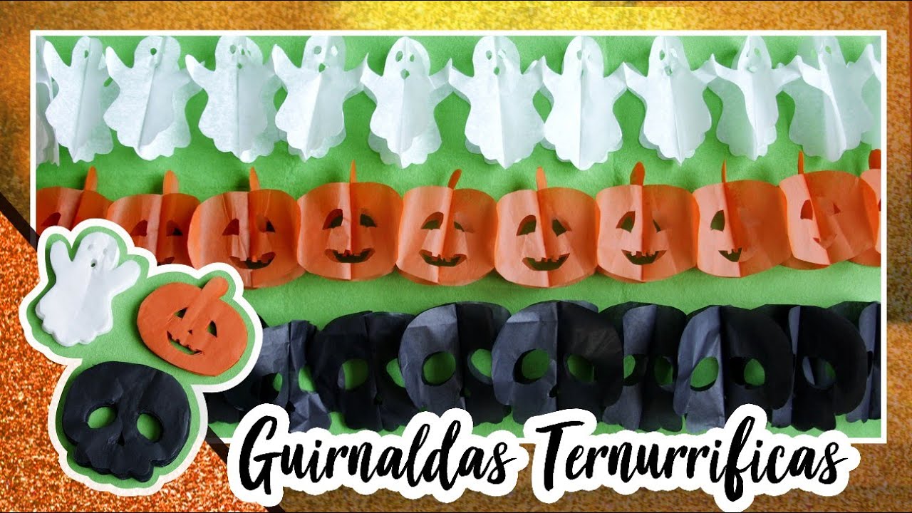 🎃 Decoración para 𝗗𝗶́𝗮 𝗱𝗲 𝗠𝘂𝗲𝗿𝘁𝗼𝘀 𝘆 𝗛𝗮𝗹𝗹𝗼𝘄𝗲𝗲𝗻 💀 𝗚𝘂𝗶𝗿𝗻𝗮𝗹𝗱𝗮𝘀 de calavera, fantasma y calabaza 🎃