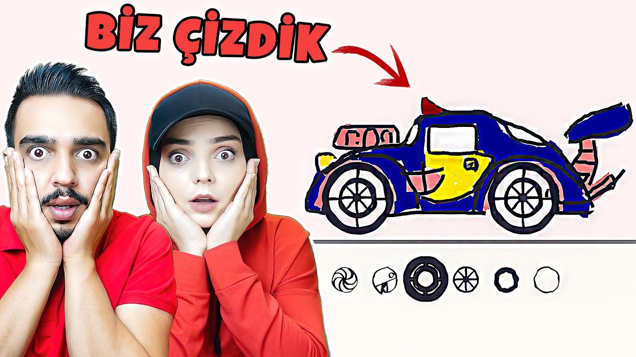 TÜM PARKURLARI KENDİ ARABAMIZLA GEÇTİK !! 😱 Draw Your Car
