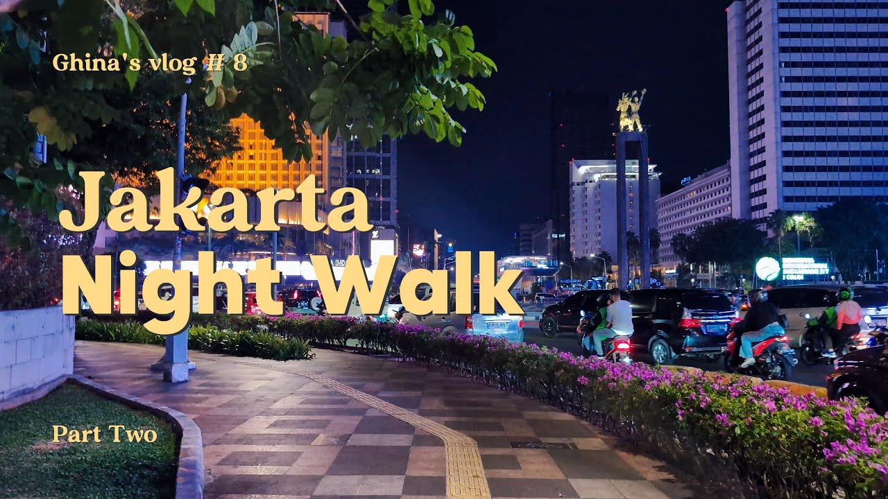 4K | Jakarta Night Walk: Sudirman Ave, Bundaran HI & Street Food | Explore Jakarta After Dark