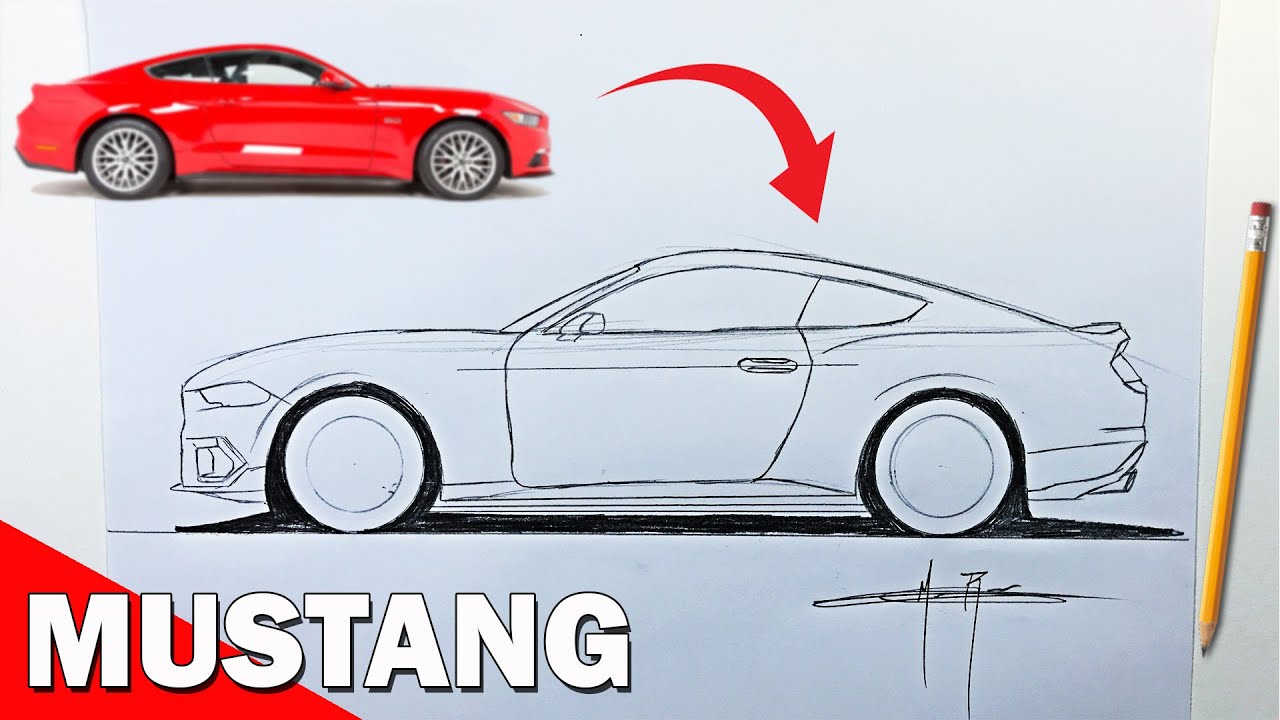Como DIBUJAR un Ford Mustang a Lapiz