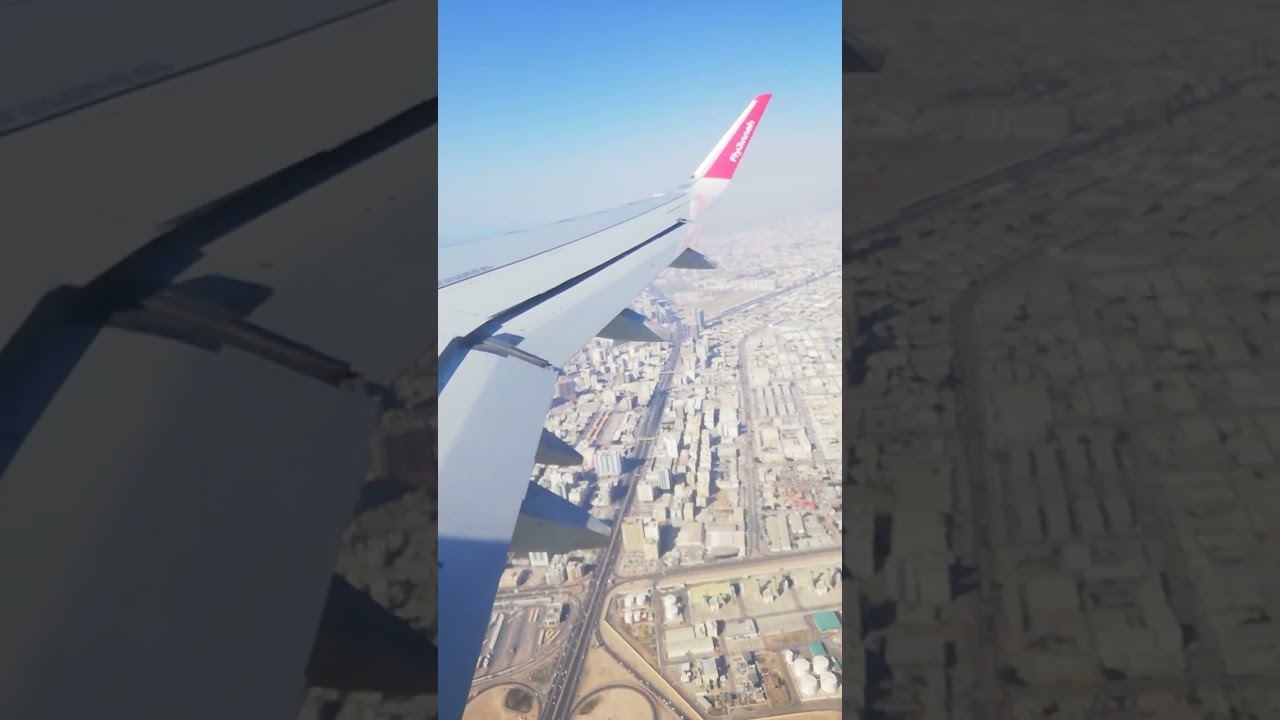 Taking off from Sharjah Airport in Fly Jinnah Plane