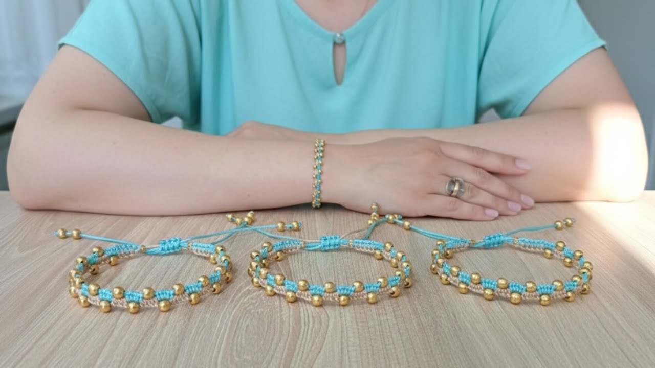 💫 Секрет этого уникального макраме-браслета с золотыми бусинами | DIY-урок