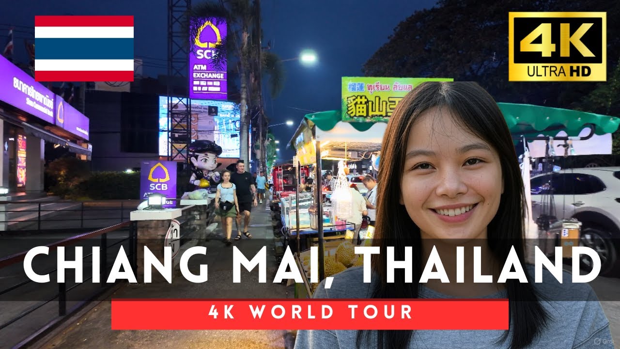 🇹🇭Thailand 4k walk - Chiang Mai 4K Night Walking Tour｜Apr 2025