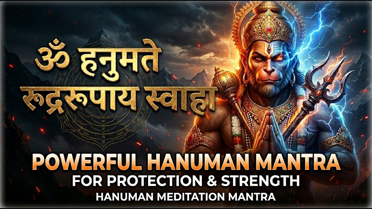 ॐ हनुमते रुद्ररूपाय स्वाहा | Powerful Hanuman Mantra for Protection & Strength | Hanuman Meditation