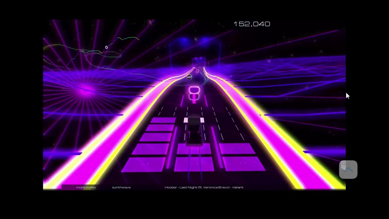 Audiosurf 2 Ep. 3697: Hoober & Veronica Bravo - Last Night. 295K score. Mono Turbo.