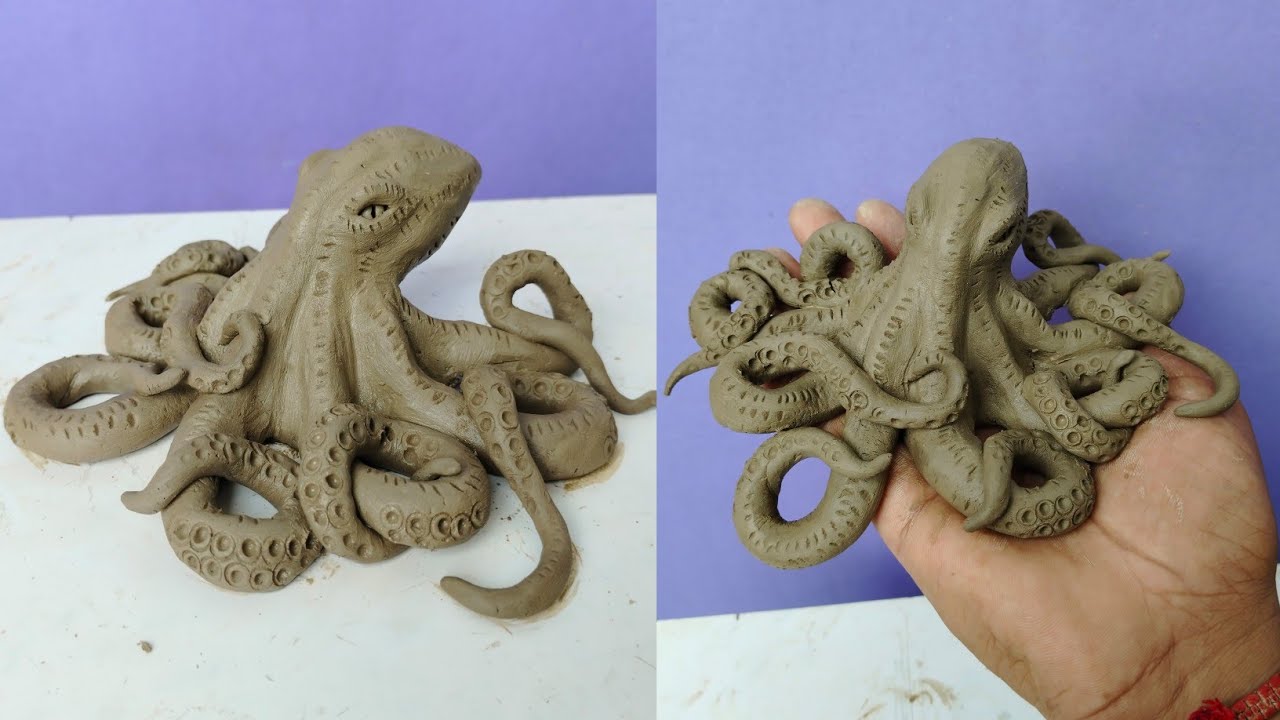 how to make octopus with clay | octopus making | 🐙🐙 | #octopus #clayart