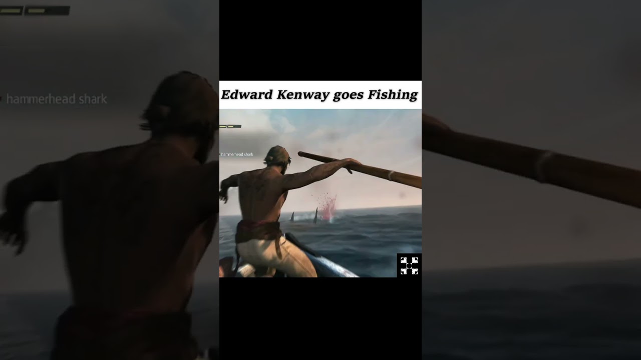 Edward Kenway Fishing in Assassins Creed 4 Black flag. 