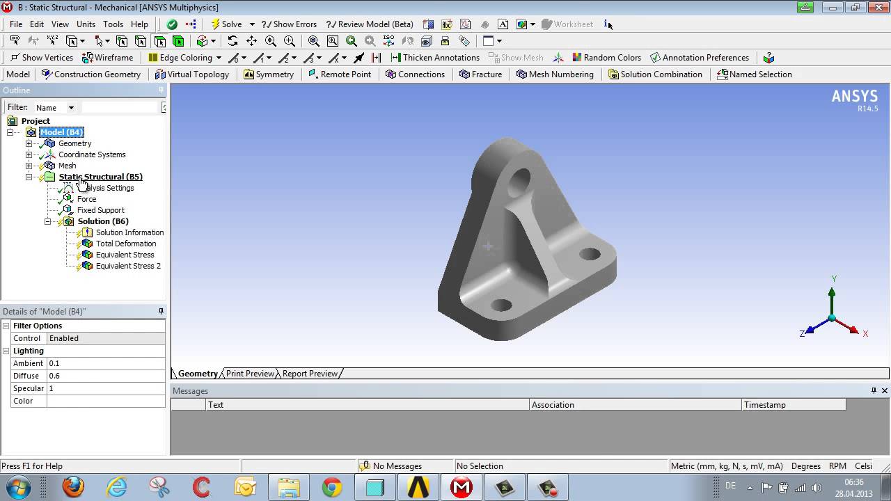 CADFEM Tutorial No 3 &ndash; Geometry  Making Changes in order to Reduce Stress