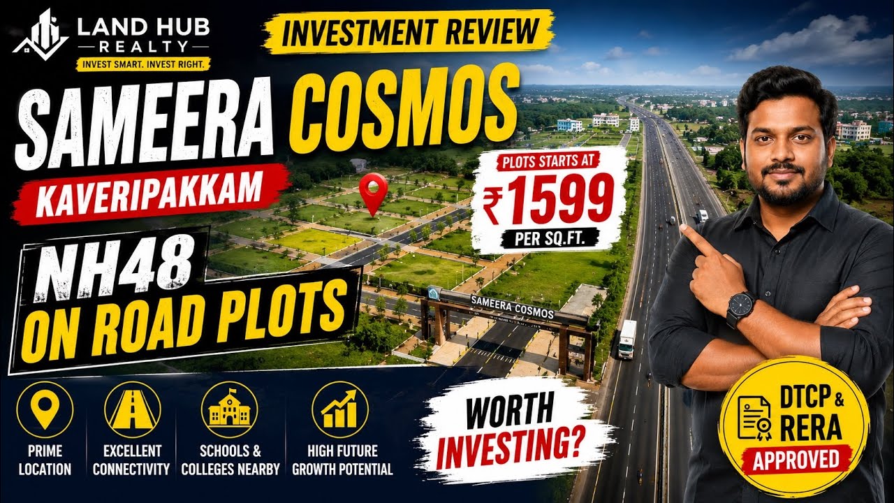 🏡 NH48 On Road Plots @ ₹1599/Sq.Ft | Sameera Cosmos | Investment Review