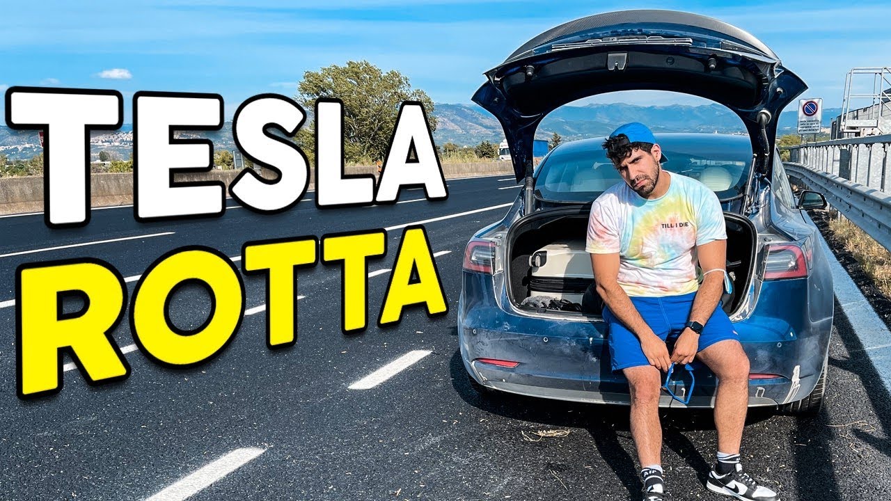 SI &Egrave; ROTTA LA BATTERIA DELLA TESLA IN AUTOSTRADA