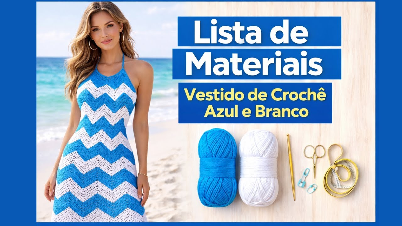 Aprenda o Vestido Chevron em Crochê que Está Bombando no Verão 💙 Passo a Passo Completo