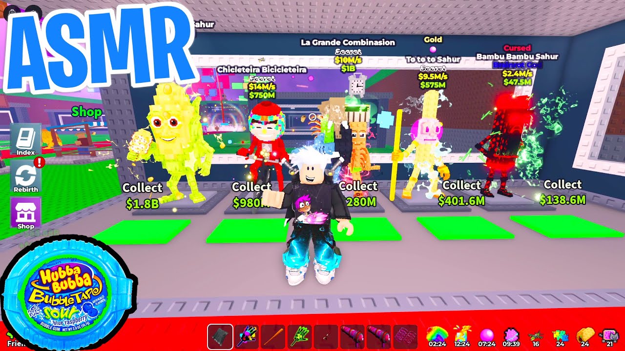 ASMR Roblox Steal a Brainrot Admin Abuse Taco Tuesday Event 😴 Gum Chewing 🎮🎧 Controller Sounds 💤