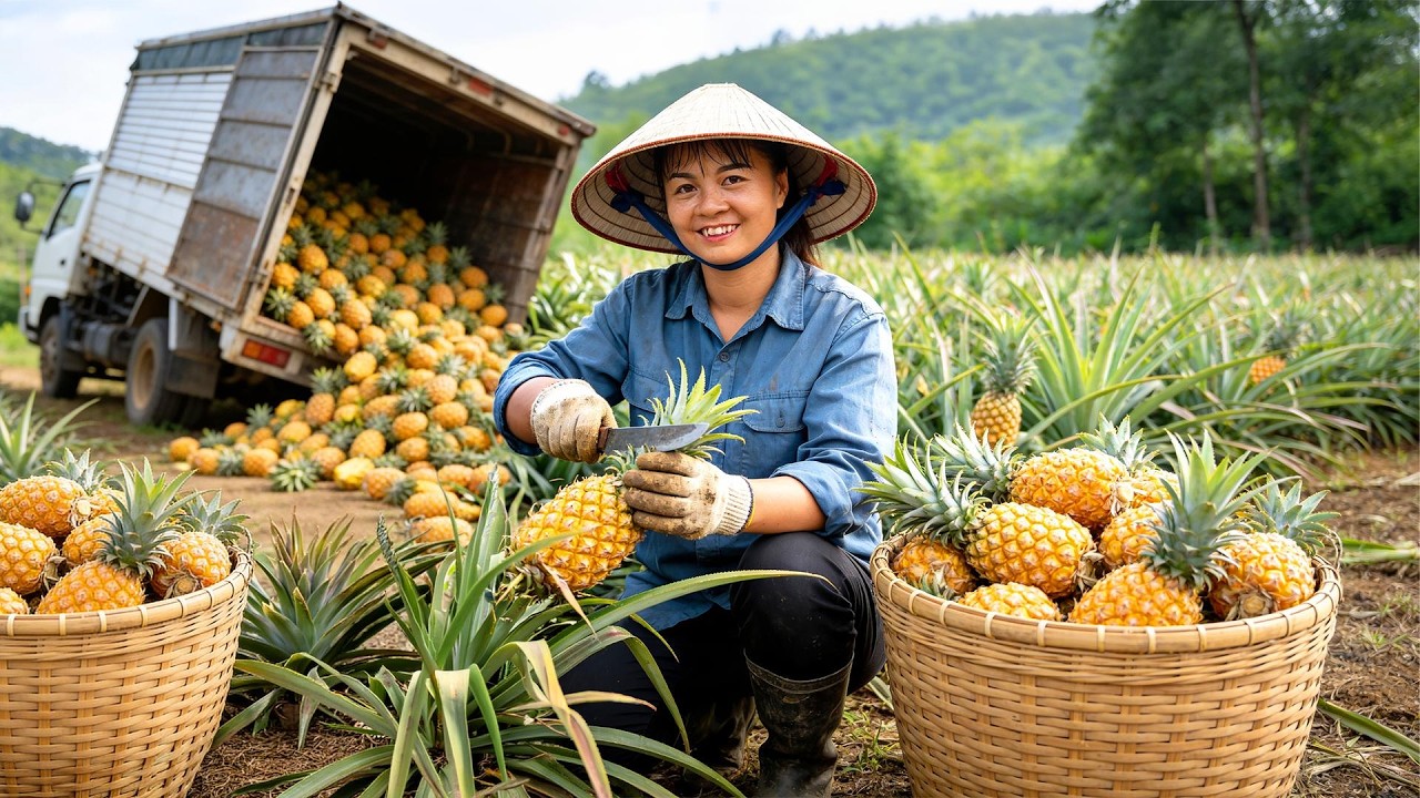 Timelapse - Harvesting 1000+ Pineapples | Market Delivery & Rotten Bathroom Repair