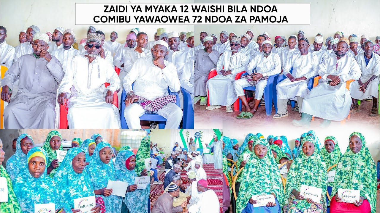 ZAIDI YA MYAKA 12 WAISHI BILA NDOA COMIBU YAWAOWEA 72 NDOA ZA PAMOJA MA BWANA HARUSI WATOA YA MOYONI
