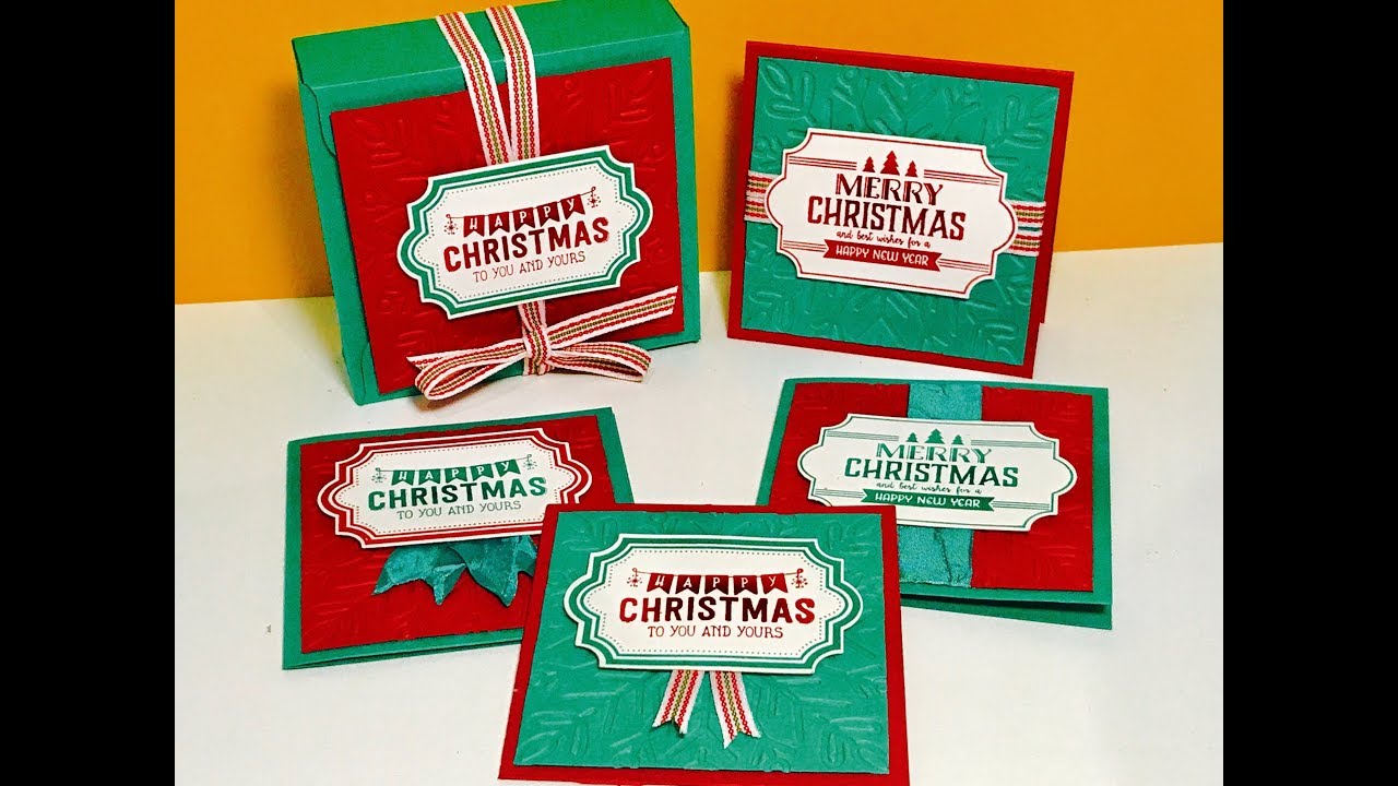 Card Gift set with envelope punch board box and Labels to Love from Stampin' Up
