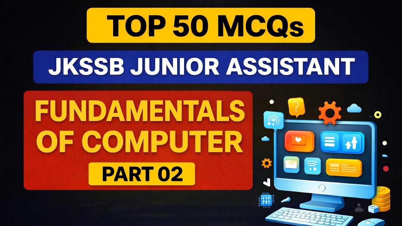 Fundamentals of computer| Top 50 MCQS| Part 02| Junior Assistant and other exams. 
