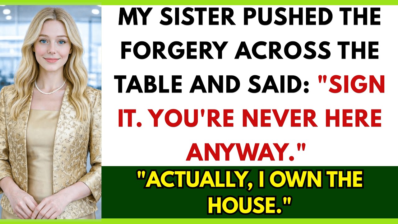 My Sister Slid the Forged Papers Across the Table—I'd Owned Their Mortgage for 6 Weeks and Sa...