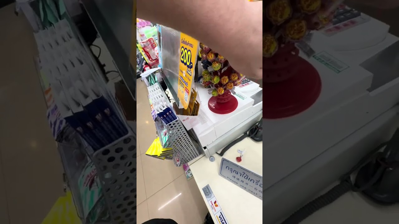 Watermelon green tea X candy cane #asmr #conveniencestore #pov #diydrinks #7eleventhailand