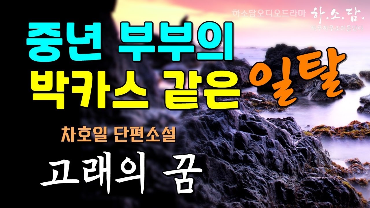 중년 부부의 박카스 같은 일탈이라니... [고래의 꿈 -차호일 단편소설] #하소담오디오드라마 | 책읽어주는 여자 하소담 오디오북