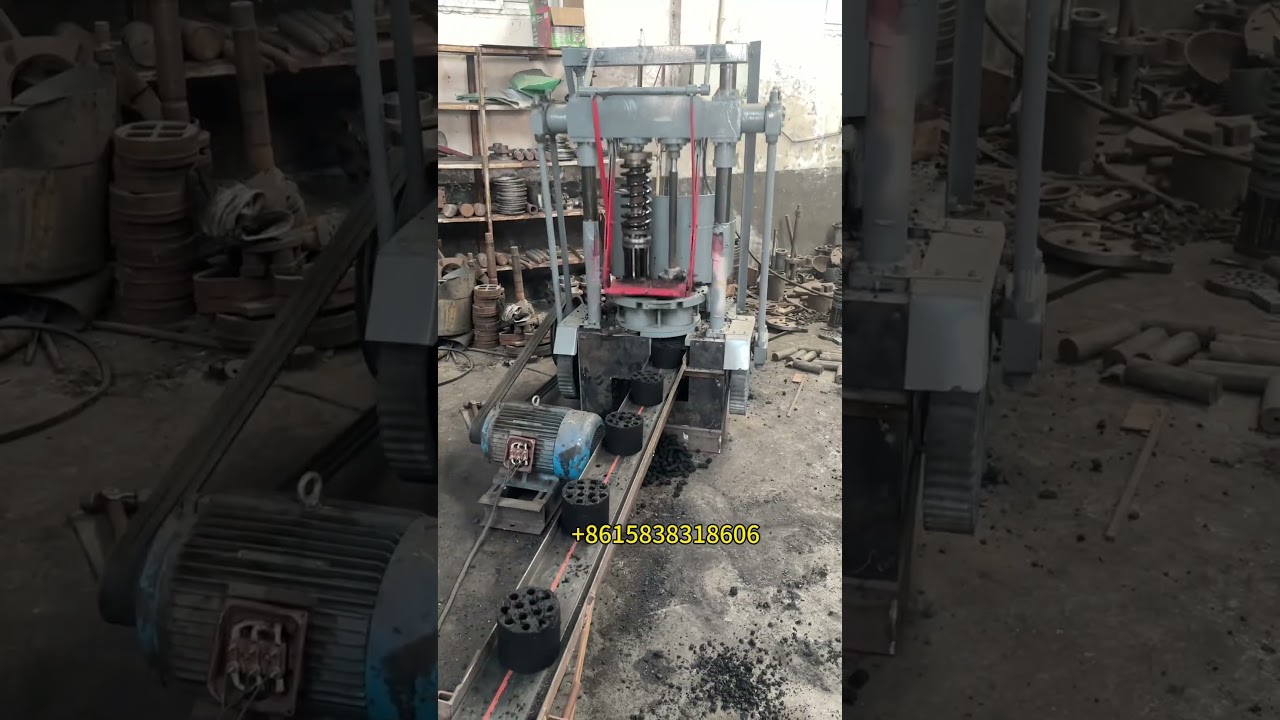 Efficient Coal Dust Briquette Honeycomb Making Machine #brickwork #blocks