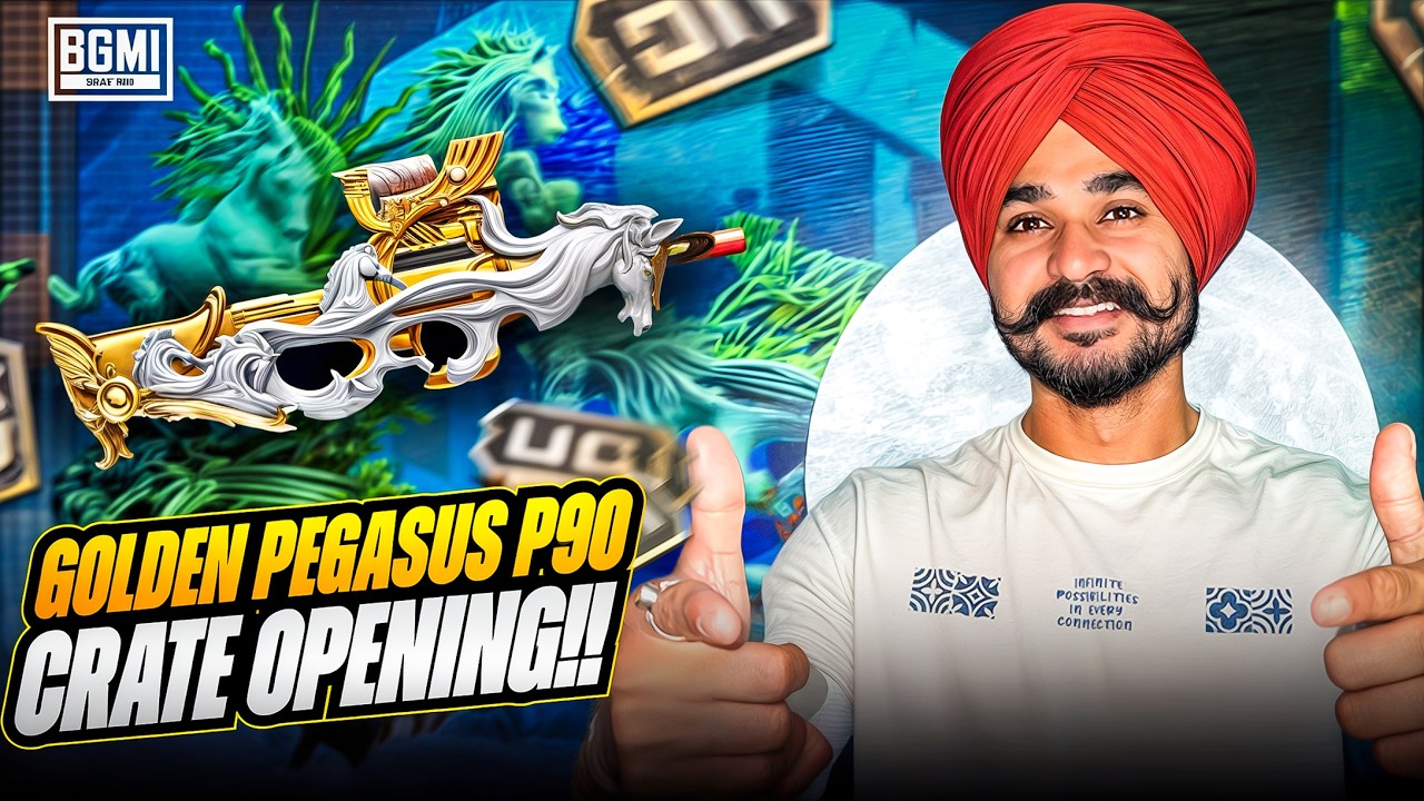 😱 OMG !! NEW GOLDEN PHARAOH'S P90 LEVEL 7 UPGRADABLE GUN SKIN LUCKY SPIN & CRATE OPENING IN BGMI
