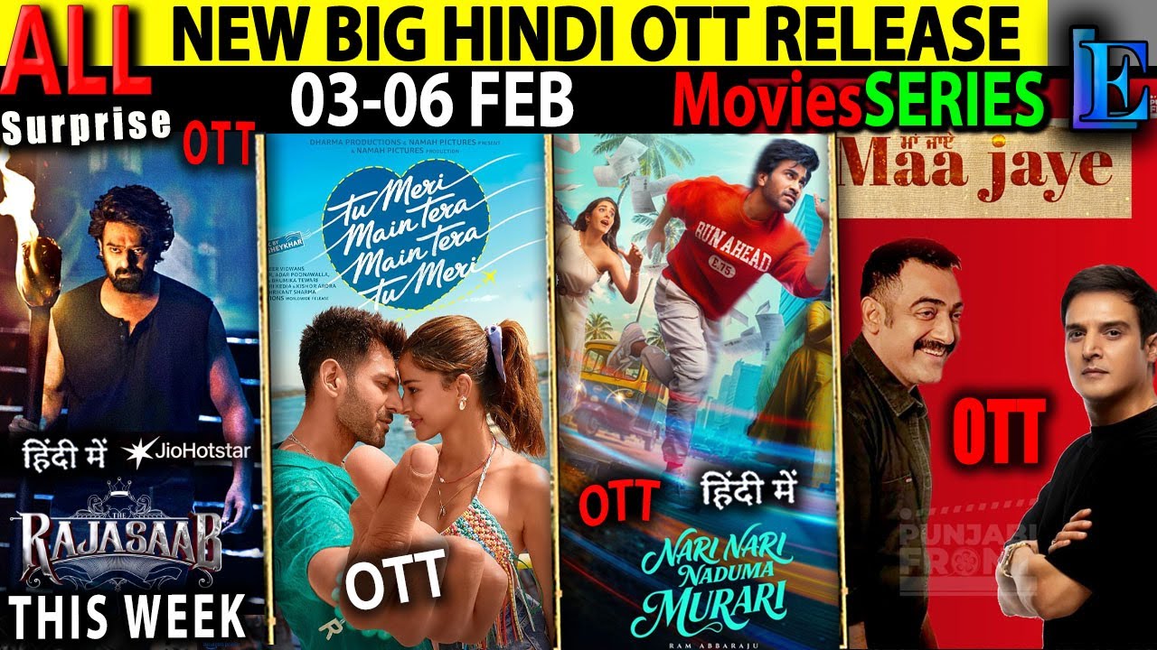 This Week New Hindi OTT Release Date 03-06 FEB l KiskiskoPyaar, RajaSaab, MainTera CrimeMoviesSeries
