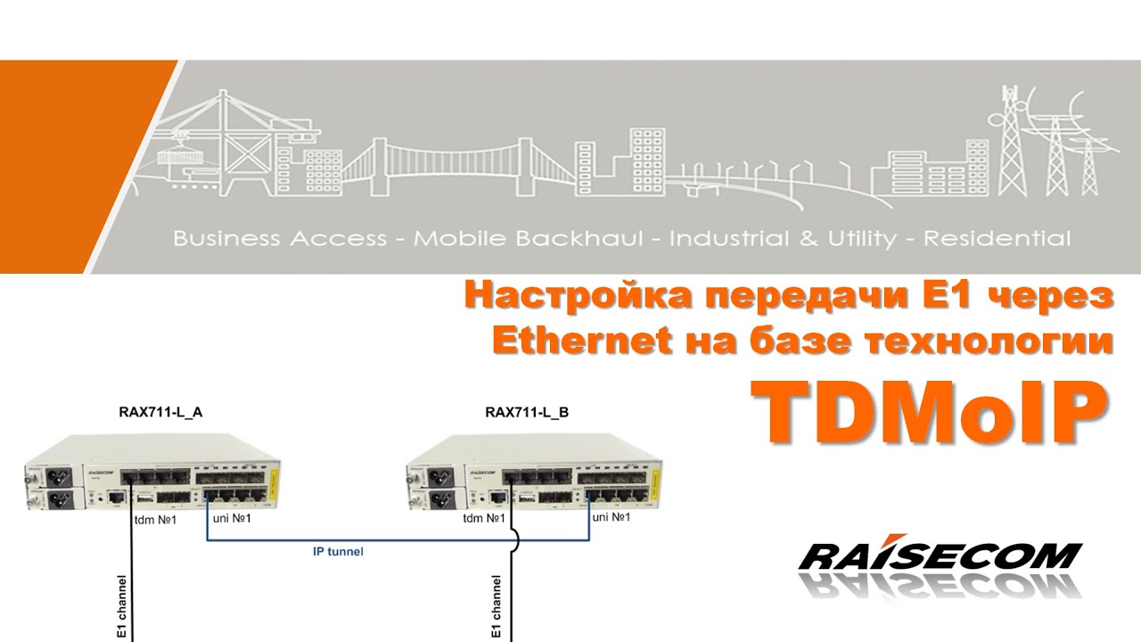 Настройка передачи E1 через Ethernet на базе технологии TDMoIP