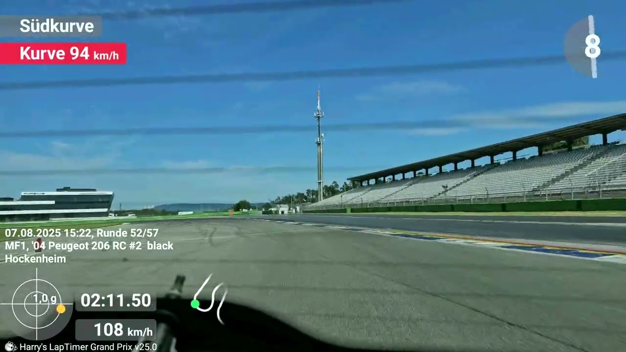 Touristenfahrten Hockenheimring, 07.08.2025, Peugeot 206 RC schwarz, Gruppe 7-2, ca. 15.15 Uhr