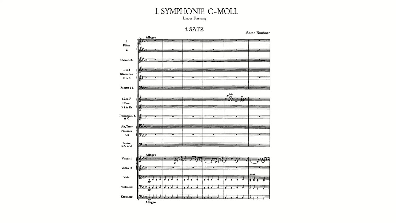 Bruckner: Symphony No. 1 in C minor, WAB 101 [Revised Linz version; 1877] (with Score)