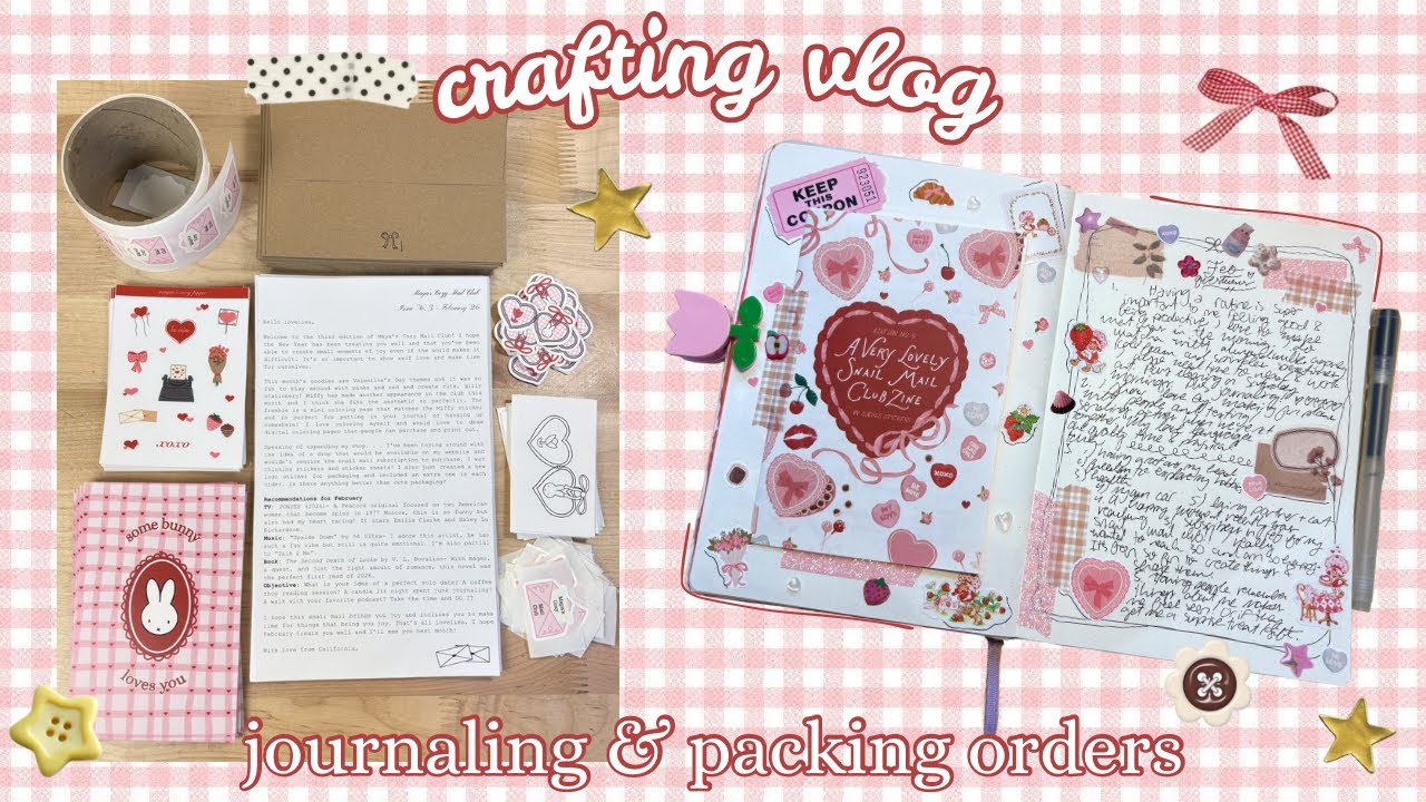 journal with me & pack orders for my small business✨🎀📝 relaxing crafty vlog!