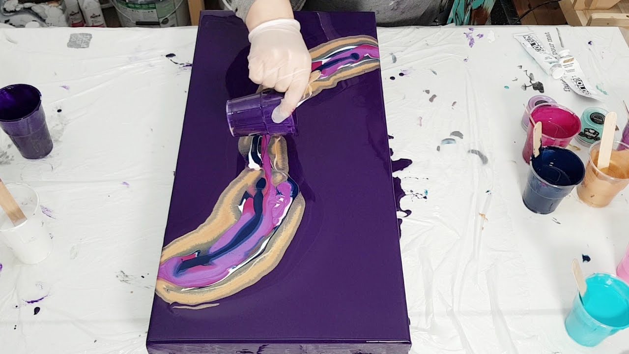 BLUE VIOLET! 💙💜 Acrylic Pour Painting - Fluid Art - 🐷 TLP Pigments