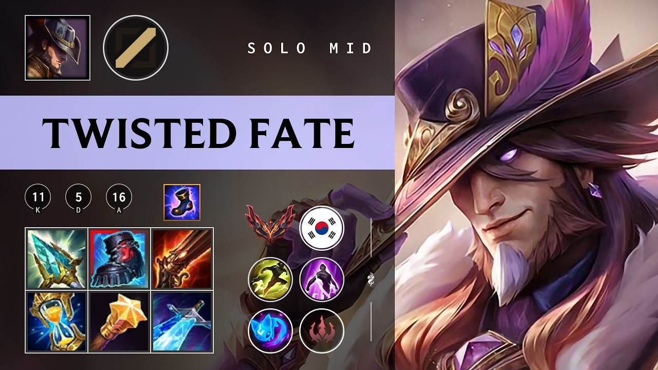 Twisted Fate Mid vs Galio - KR Grandmaster Patch 26.04
