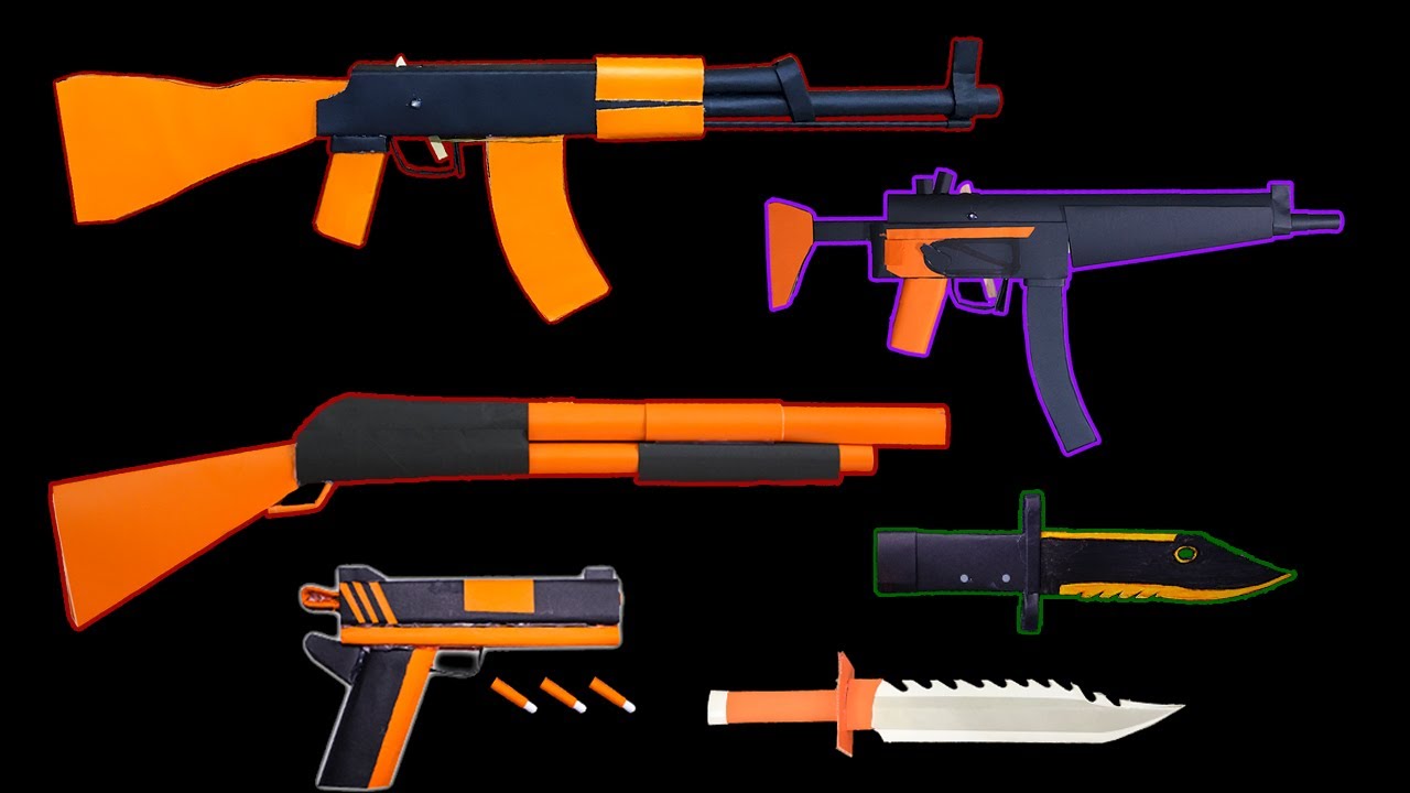 06 Craft Paper Gun and Knife || PUBG