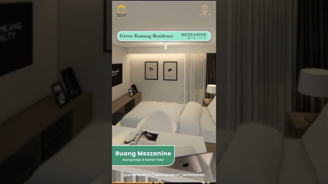 Virtual tour Ruang Mezzanine Green Kemang Residence #shorts #youtube #rumahminimalismodern