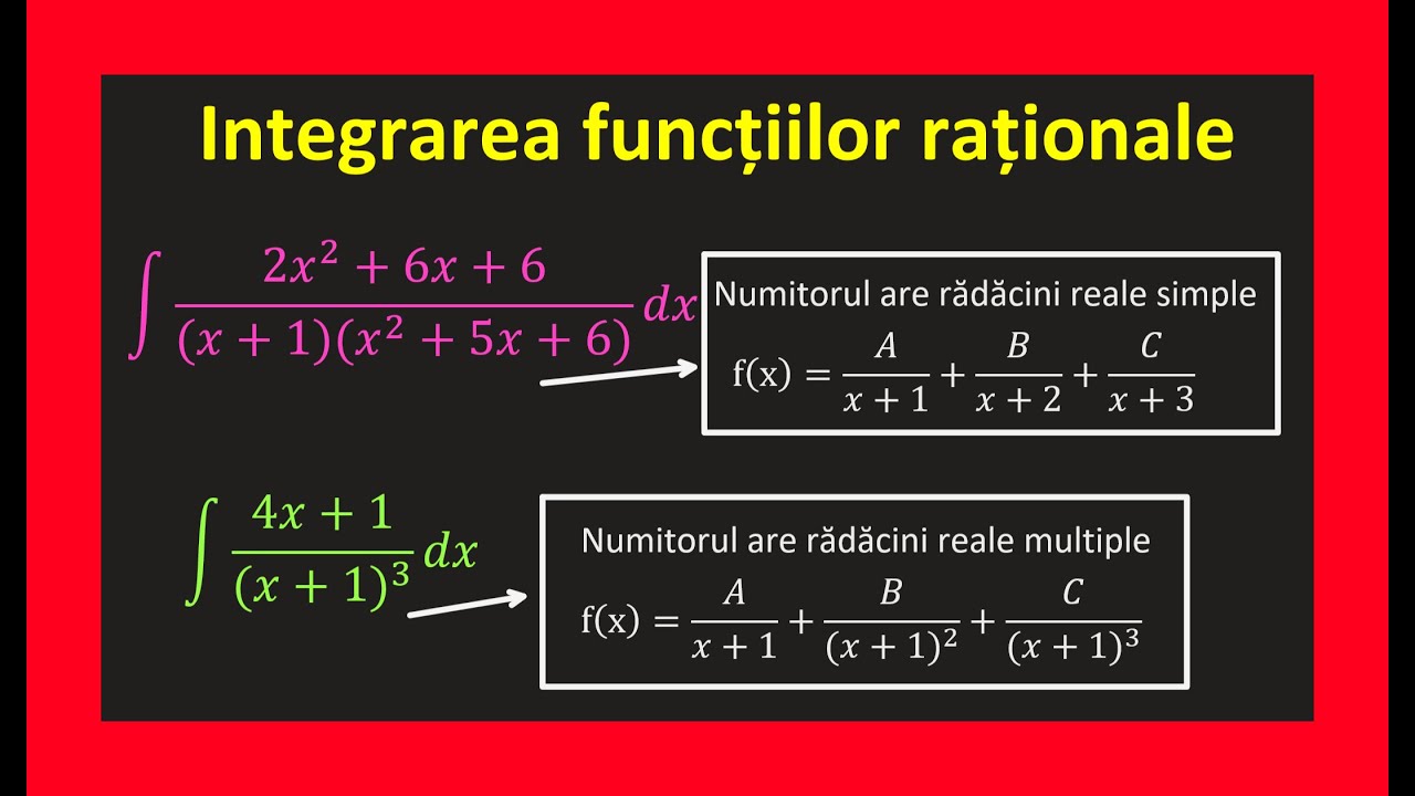 Integrarea functiilor rationale integrale nedefinite exercitii bac clasa 12(Invata Matematica Usor)